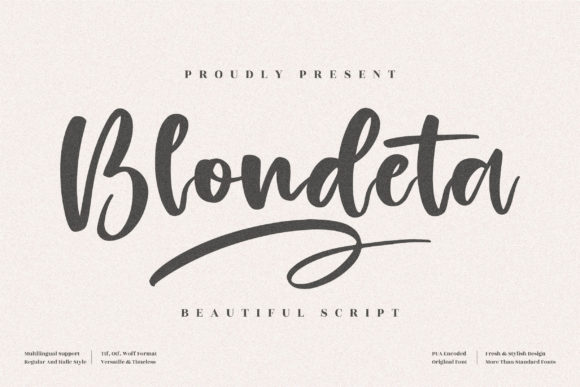 Blondeta: A Playful Script Font for Creative Editorial Design