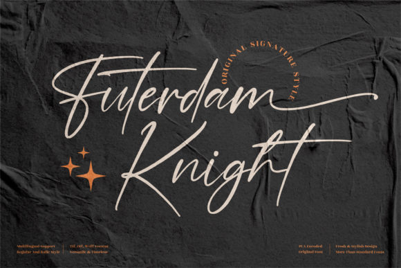 Futerdam Knight Script Font for Luxury Handmade Design