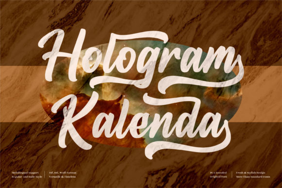 Hologram Kalenda: A Modern Calligraphic Script Font for Elegant Branding