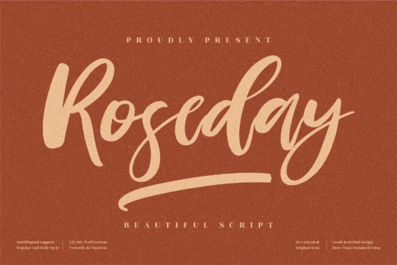 Roseday Script Font for Handmade Luxury Branding